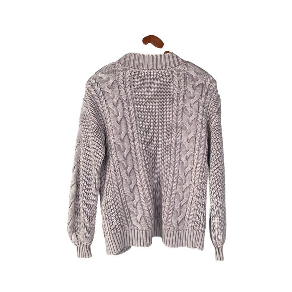 LoveStitch Open Front 100% Cotton Knit Light Pink/Purple Cardigan Womens Sz. S - Picture 2 of 6